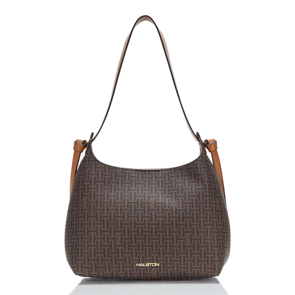 2928 H HALSTON Handbags Shoulder, Brown/Oak, One Size